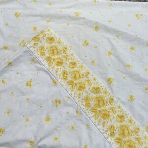 Vintage Canon Yellow Floral Rose Pillowcase Standard Cotton Cottagecore Boho 70s